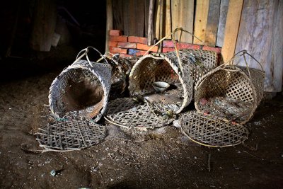 2393 Baskets used for chicken at night.
