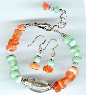 Turquoise  Coral Set