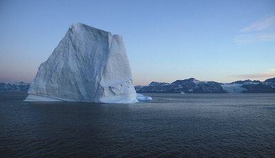 Scoresbysund sunset and iceberg 2