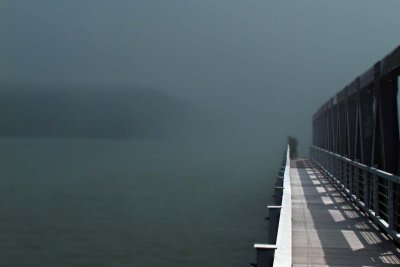 Fog Outlet Bridge on Irondequoit Bay , NY