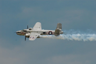 B-25 Trailing Smoke