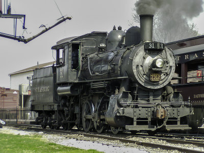 Engine 31 fires up the boiler at the Strasburg railroad yard in PA