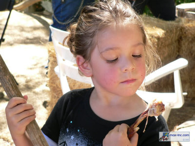 Kayla and her chicken popsicle