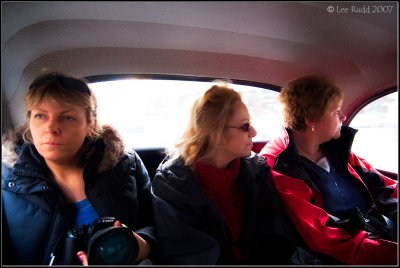 Three Girls in the Back of a Cab