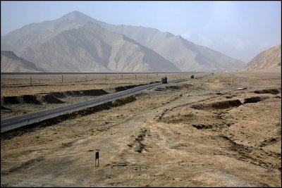 crossing the Qinghai-Tibet Highway