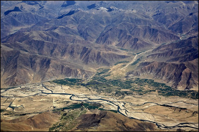 aerial view of Tibet
