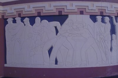 Sculpture work on the Tower Building