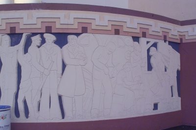 Sculpture work on the Tower Building