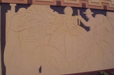Sculpture work on the Tower Building