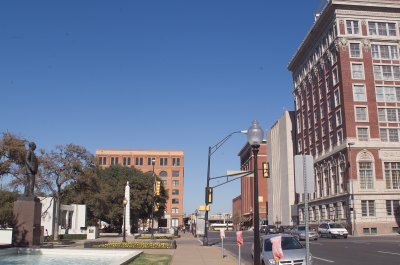 View Up Houston Of the Texas School Book Depository on the left
