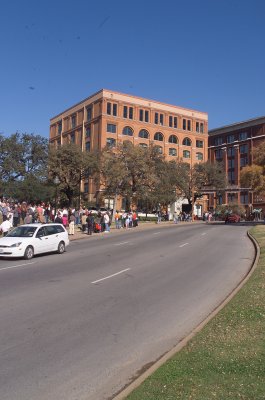 Another view looking towards the 6th floor perch of Lee Harvey Oswald in the Texas School Book Depository