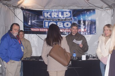 KRLD's Booth setting up for Live Broadcast