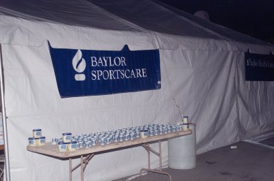 Baylor Sports Care Aid Station at the Finish Area of the Marathon