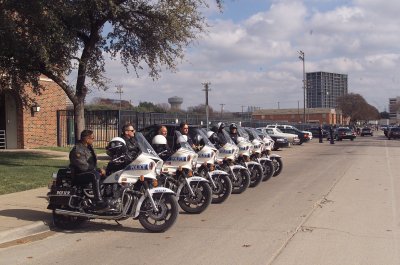 Dallas Police Motorcylce Escort for the Hunt Family