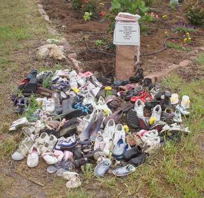 These Shoes Represent some of the Tens of Thousands of Children Killed in the War in Iraq