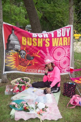 Code Pink Banner-Don't Buy Bush's War!