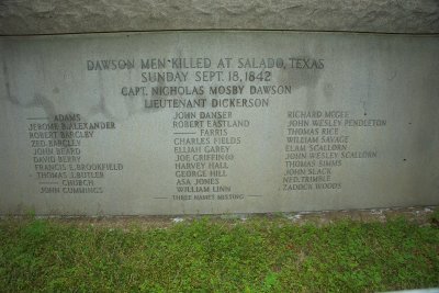 Men were actually killed at Salado Creek outside present day San Antonio