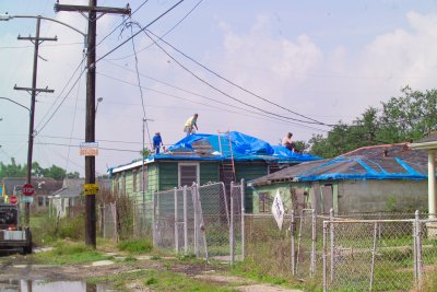 FEMA still putting Blue Tarps Down instead of New Rooves because of lack of skilled roofers to put on new rooves