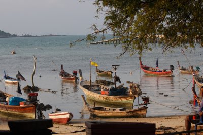 Fishermens long tail boats