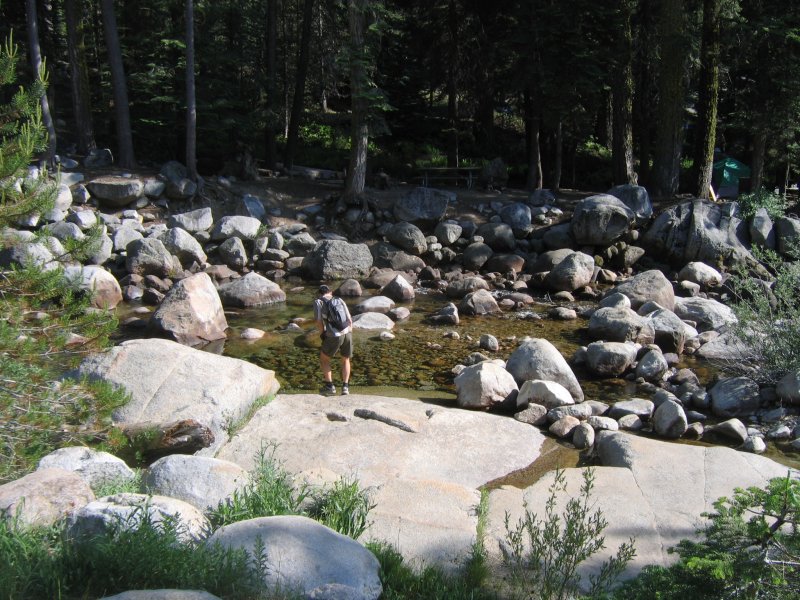 The Kaweah River was too cold for swimming.