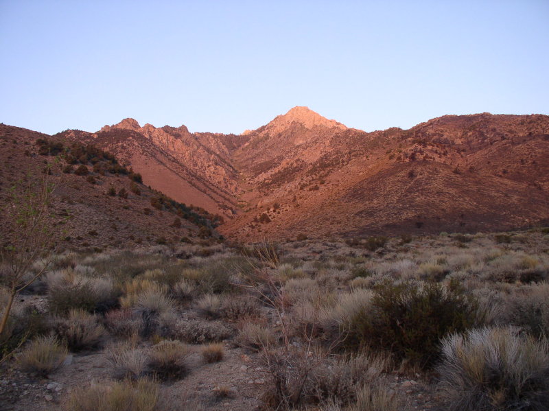 Sunrise at Lower Onion Valley campsite