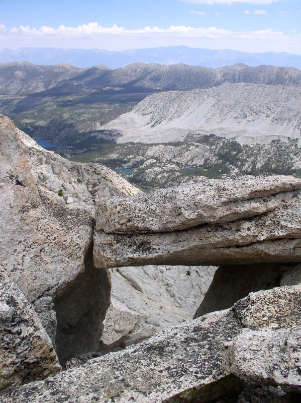 Precarious rock bridge.