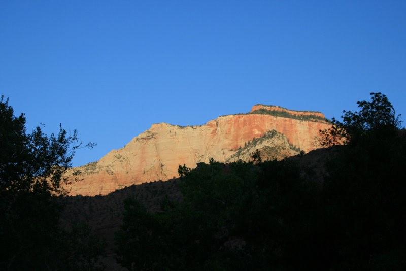 Morning light from the camp