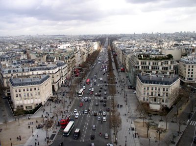 The Champs Elysees from above.