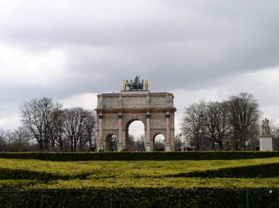 Arc de Triomphe du Carrousel at the entrance to the Louvre.