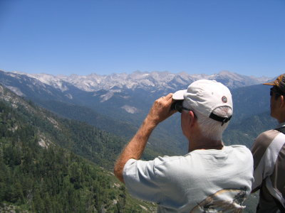 Looking at Alta Peak, a trail Dick wants to hike.