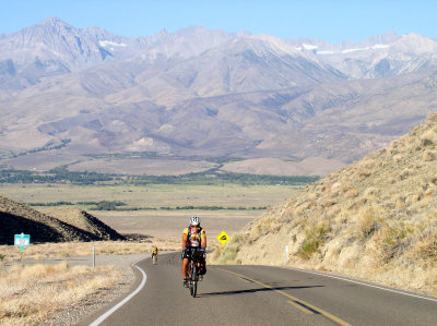 The climbing begins early in the ride.