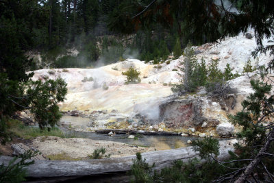 The smell of sulfur permeates.