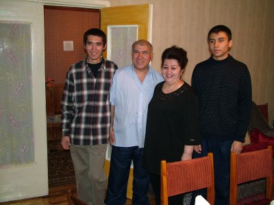 Sherzod with his father, mother, and brother, Tashkent Uzbekistan.JPG
