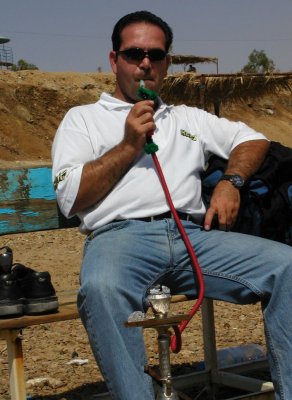 My good friend Suhail. He was smoking a argila pipe on the shore of the Dead Sea