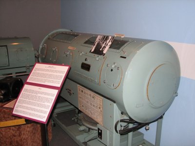 Iron lung used in the 1940's and 50's.
