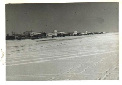 Gypsy flight line Christmas Day 1954 at Kimpo.