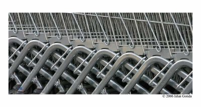 Parked shopping trolleys(abstract)