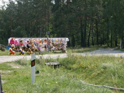 Soft toys for sale at roadside