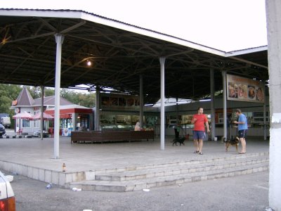 Food cabins at the truck stop