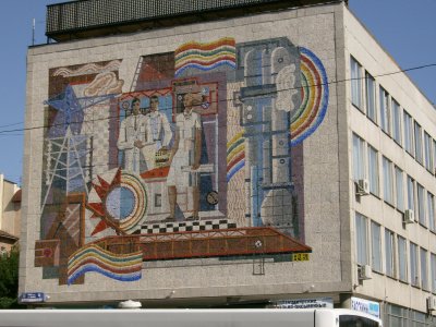Soviet era mural, Ufa.