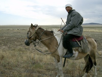 The Kazakh shepherd himself.  Nice guy, keen to chat