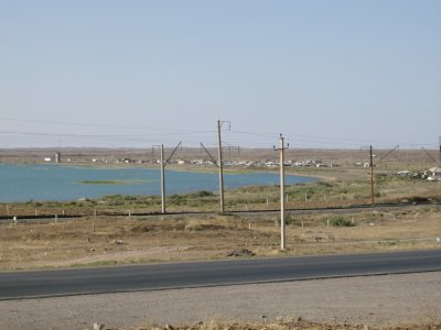 Little town at extreme Western end of Lake Balkash