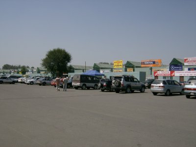 View of the car parts and accessories bazaar where car was taken after breakdown