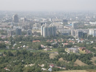 Looking down to Almaty from Kok-Tobe hill