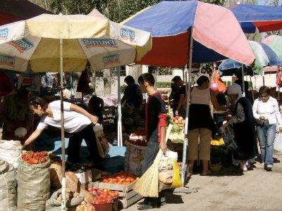 Street market east of Alamty