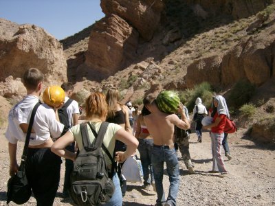 Charyn Gorge, melons for lunch