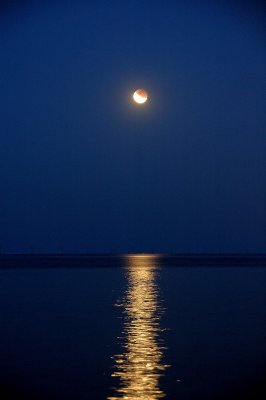 Lunar Eclipse over Lake Pontchartrain