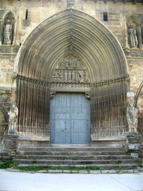 Portico of the XIV c Iglesia del Santo Sepulcro in Estella 