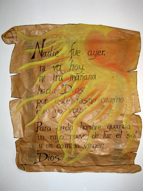 Sign at the albergue in Bercianos