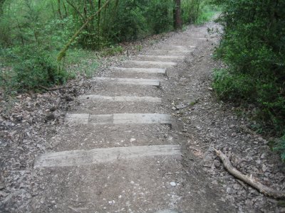 Wooden steps going to Zuriain